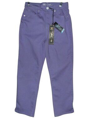 DG2 Diane Gilman Crop Jeans Womens 6 x 25" Purple "Coolmax Denim"